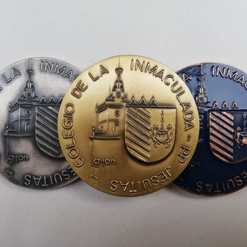Medallas de cobre, plata y bronce